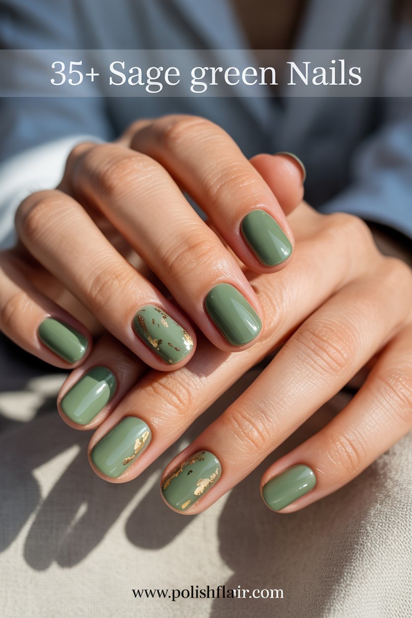 35+ Sage Green Nails