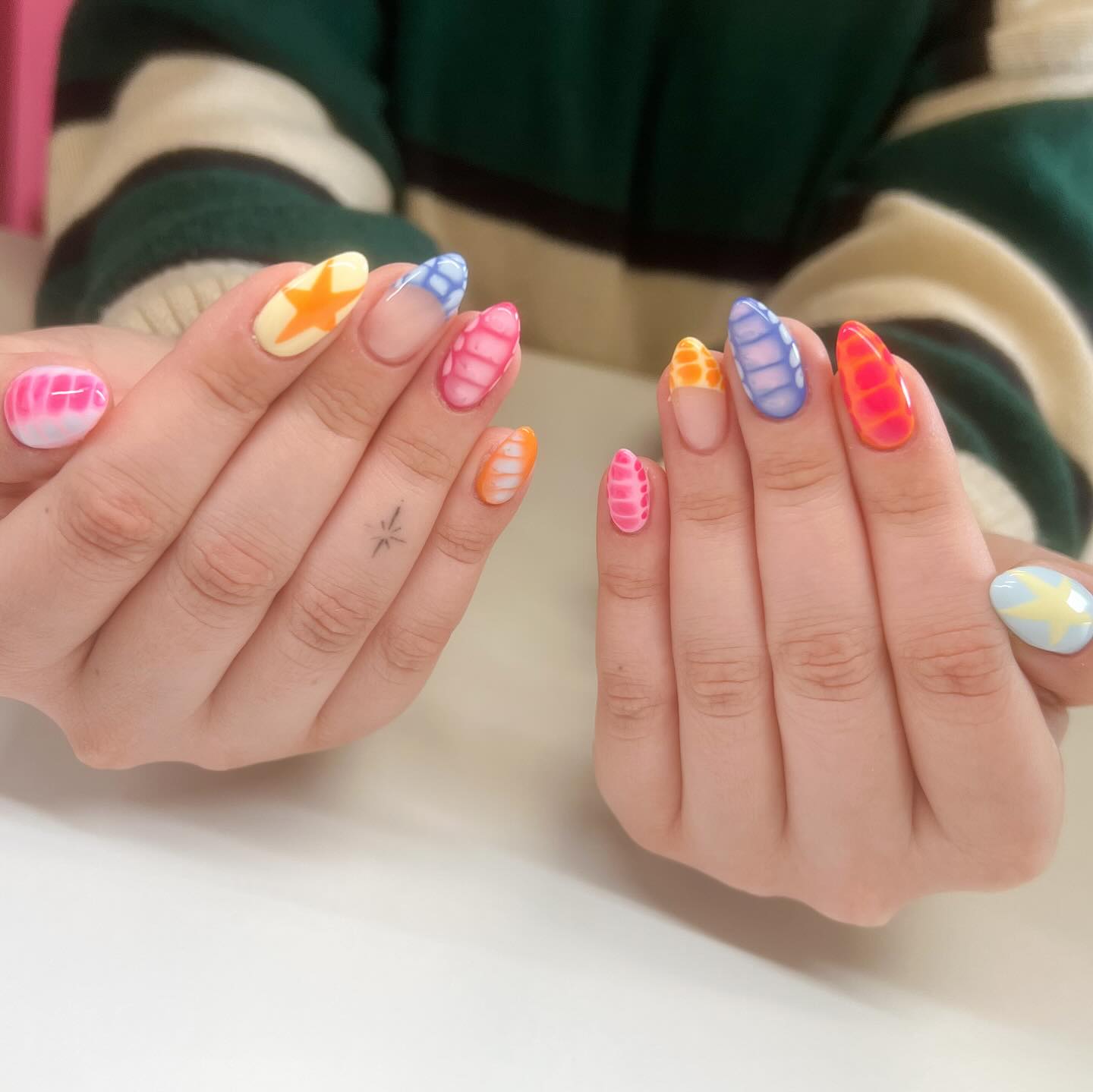 26. Radiant Rainbow Canvas: a Kaleidoscopic Nail Adventure
