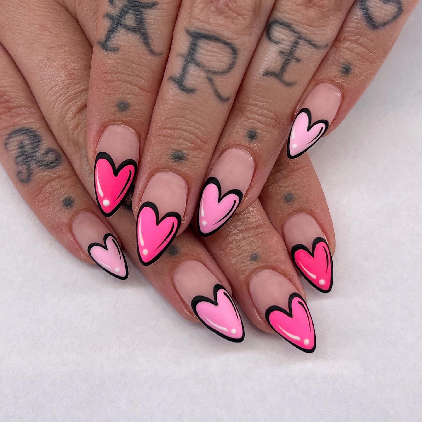 10. Love on the Edge: Bold Heart Tips Take Center Stage