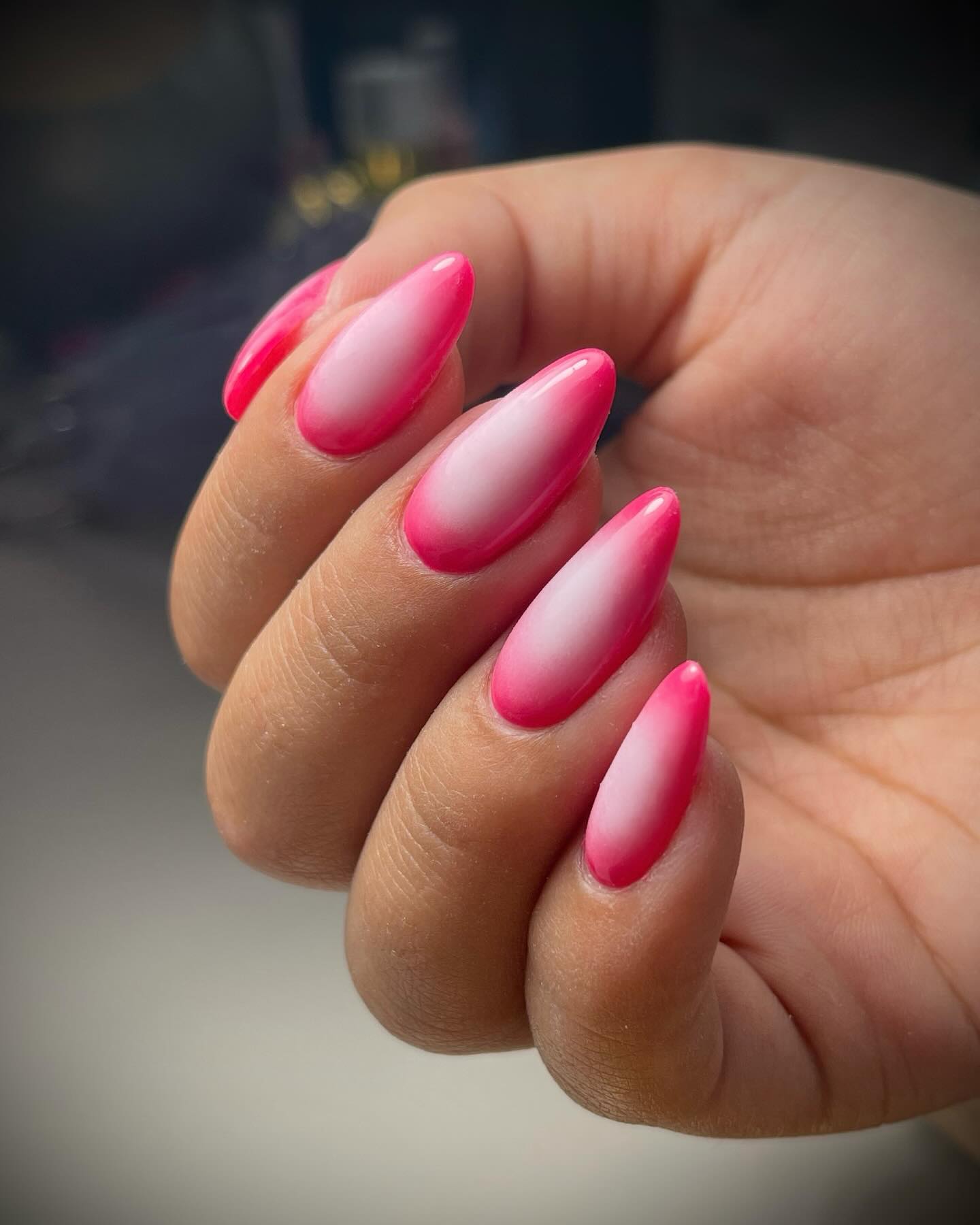 1. Pink Dreamscape: a Playful Ombré Twist on Stiletto Perfection