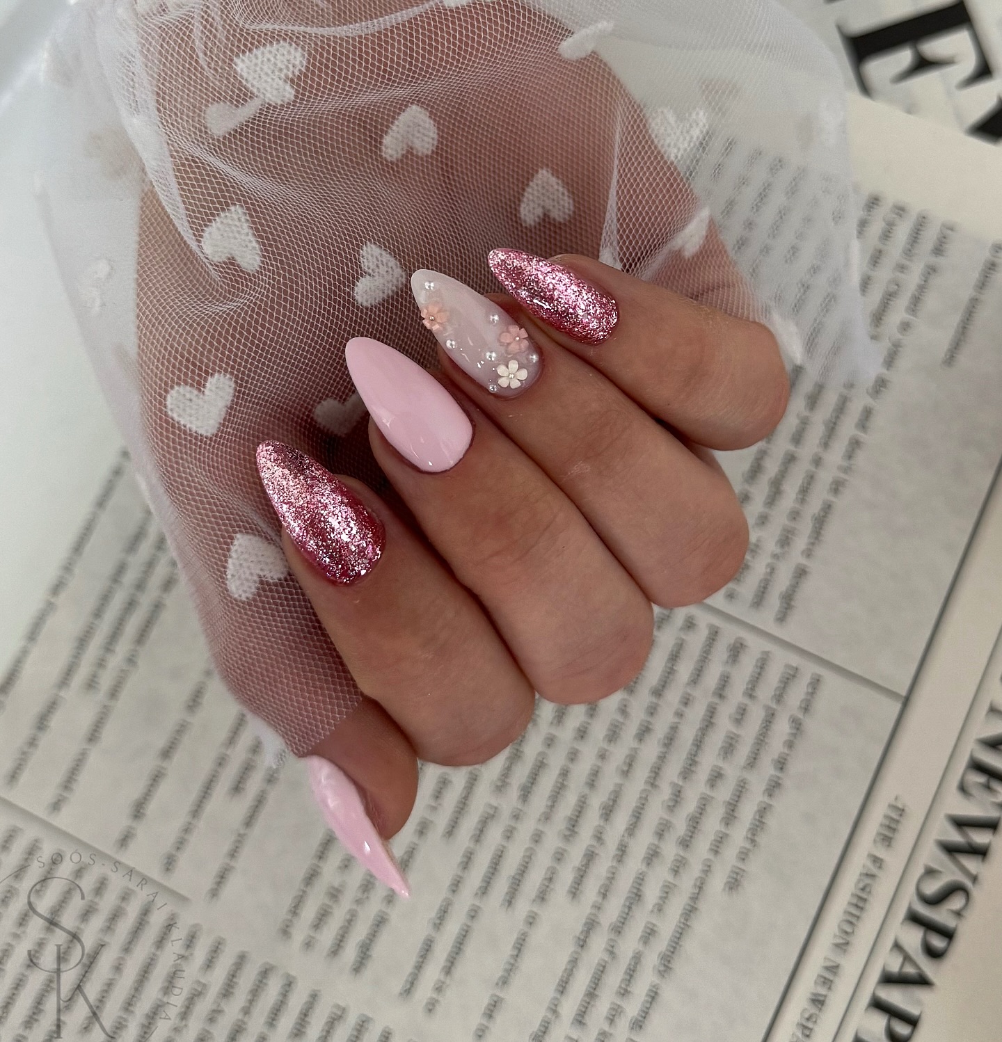 38. Whimsical Blossom Sparkle: a Floral Affair for Spring Elegance