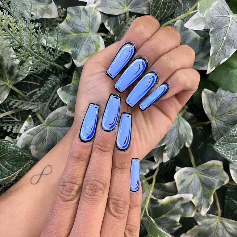 19. Dazzling Blue Comic Cuff: a 3d Dream for Your Tips