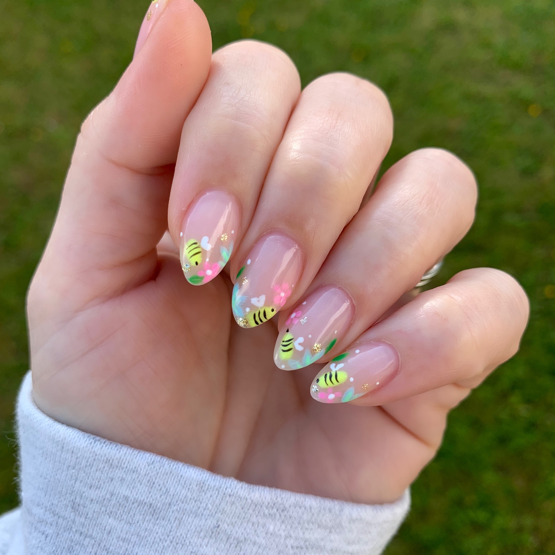 4. Buzzing Blooms on a Pastel Canvas