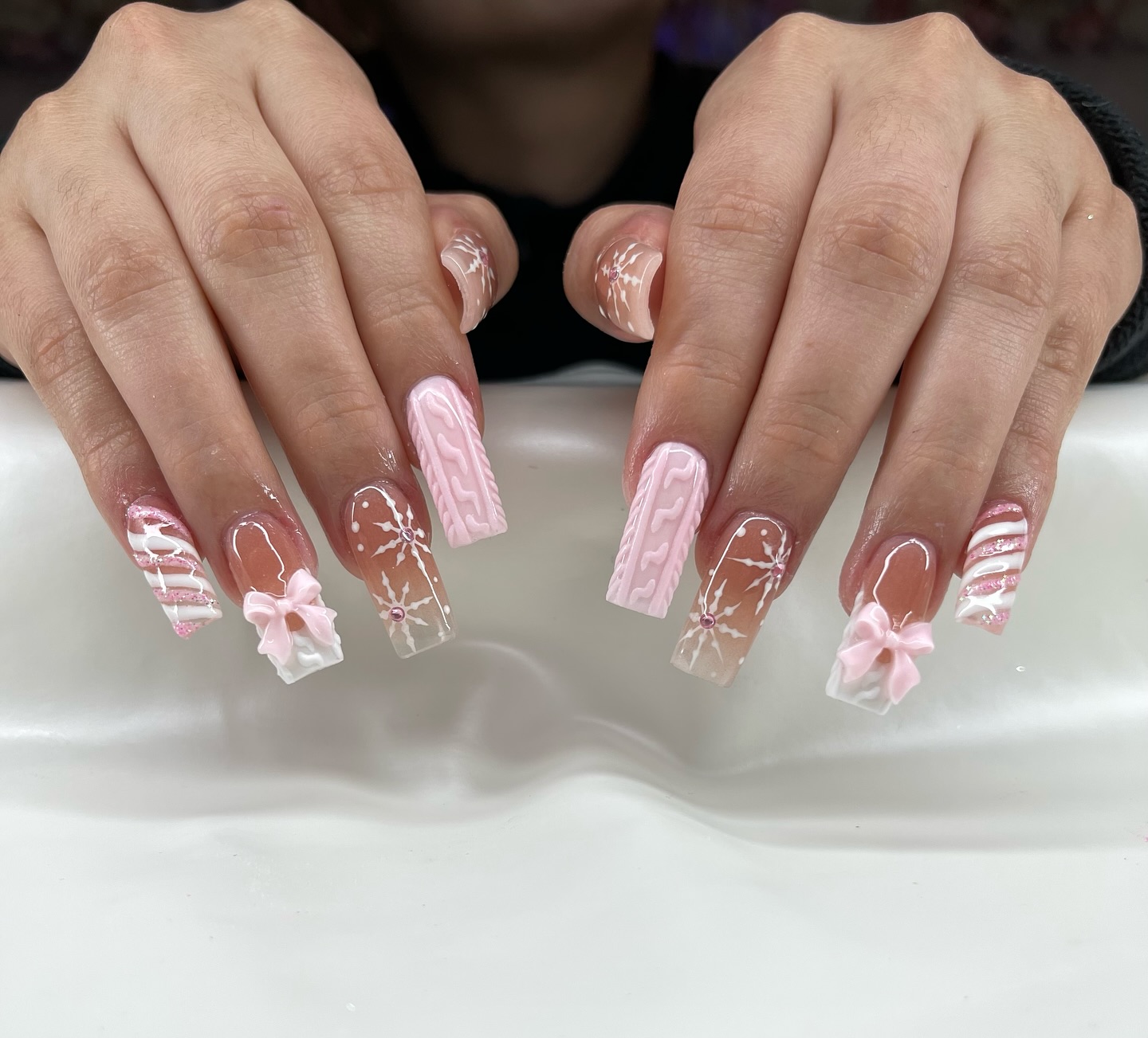 23. Frosted Bows and Cable Knit Dreams