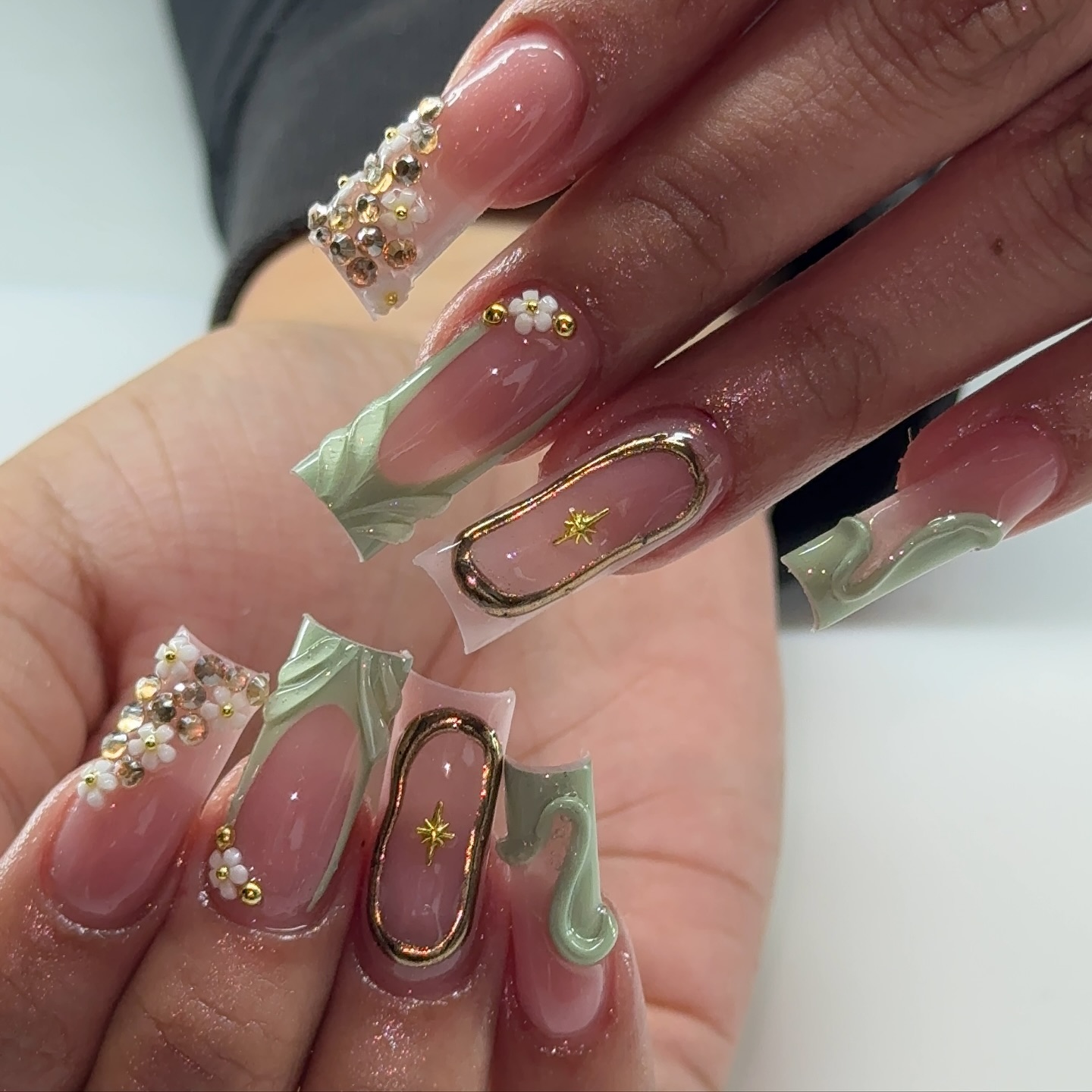 1. Celestial Elegance with a Sage Twist