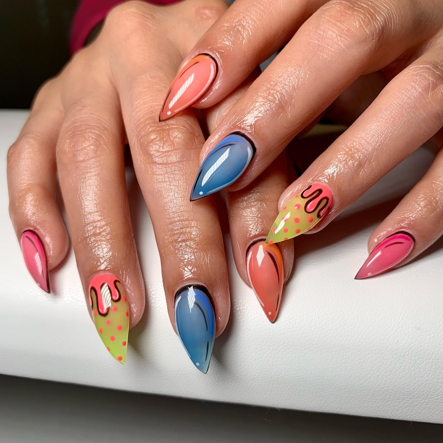 2. Whimsical Pop Art: a Sweet Slice Of Colorful Talons