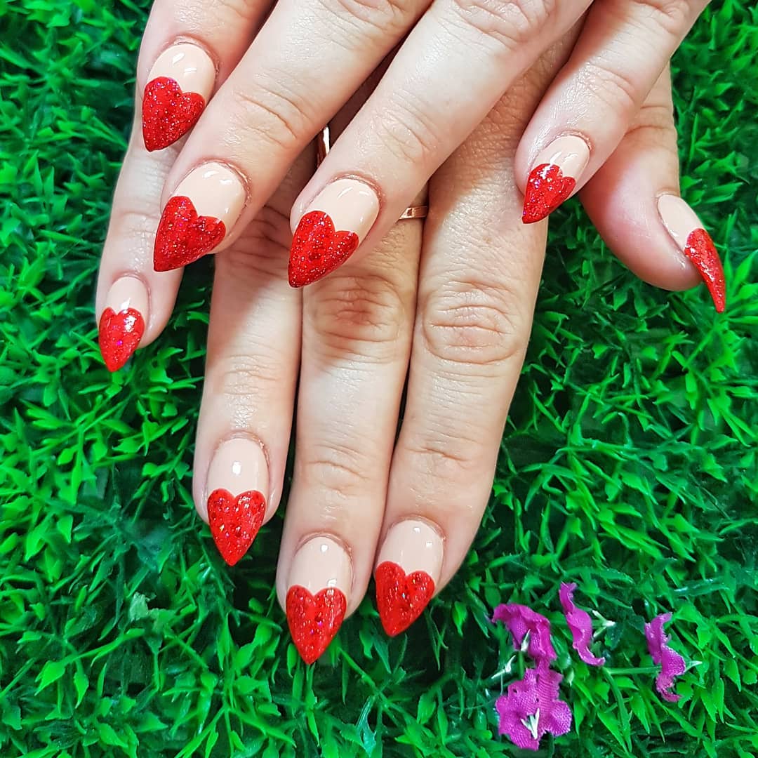 33. Sparkling Love: Heart-shaped Elegance with a Glamorous Twist