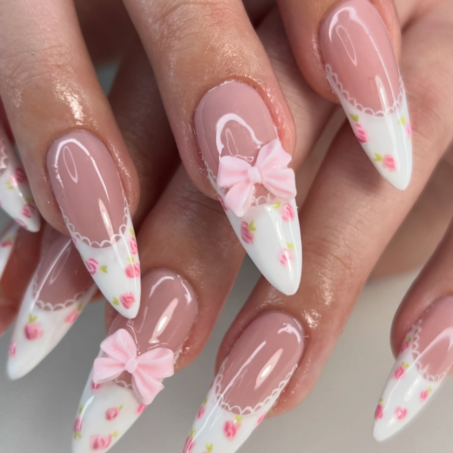 27. Whimsical Elegance: French Tips Meet Charming Accents