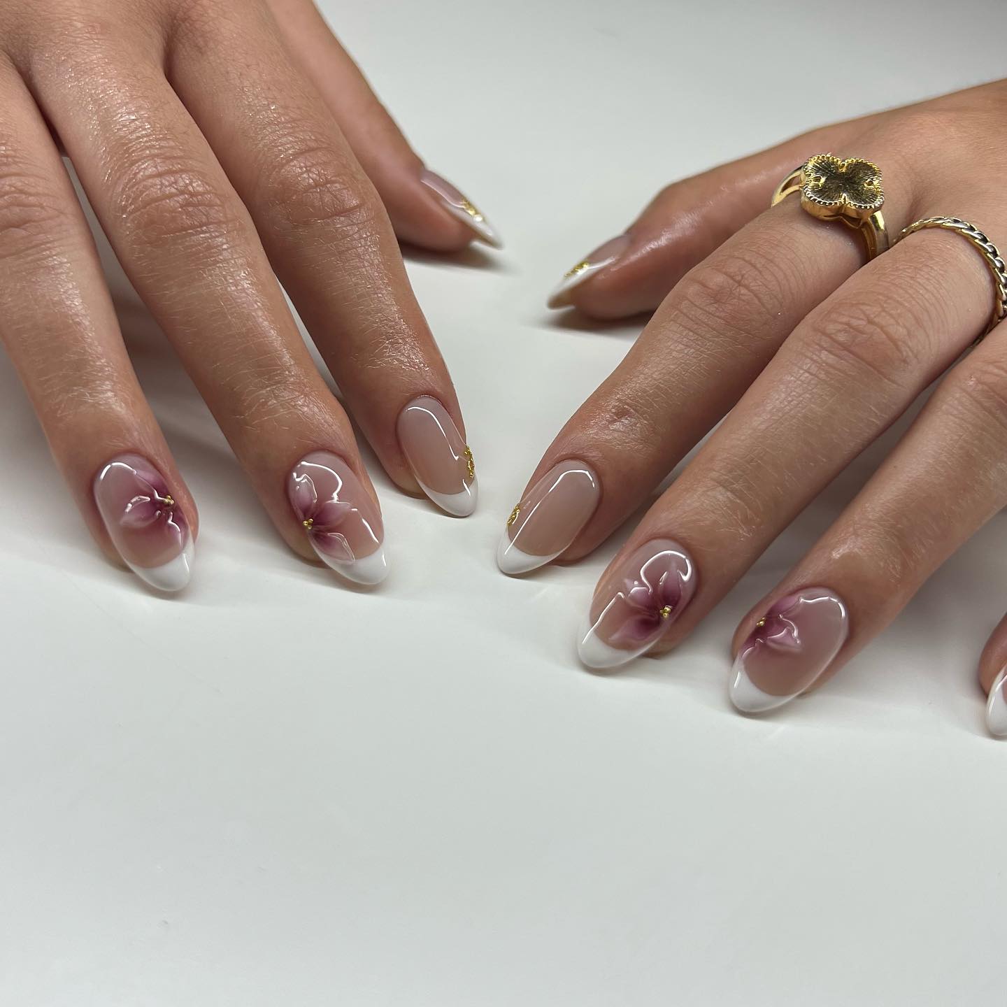 5. Floral Elegance: a Chic Twist on French Tips