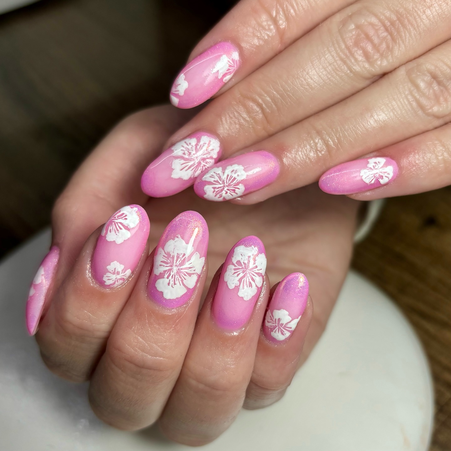 54. Blossoms Under Cotton Candy Skies: a Floral Nail Adventure