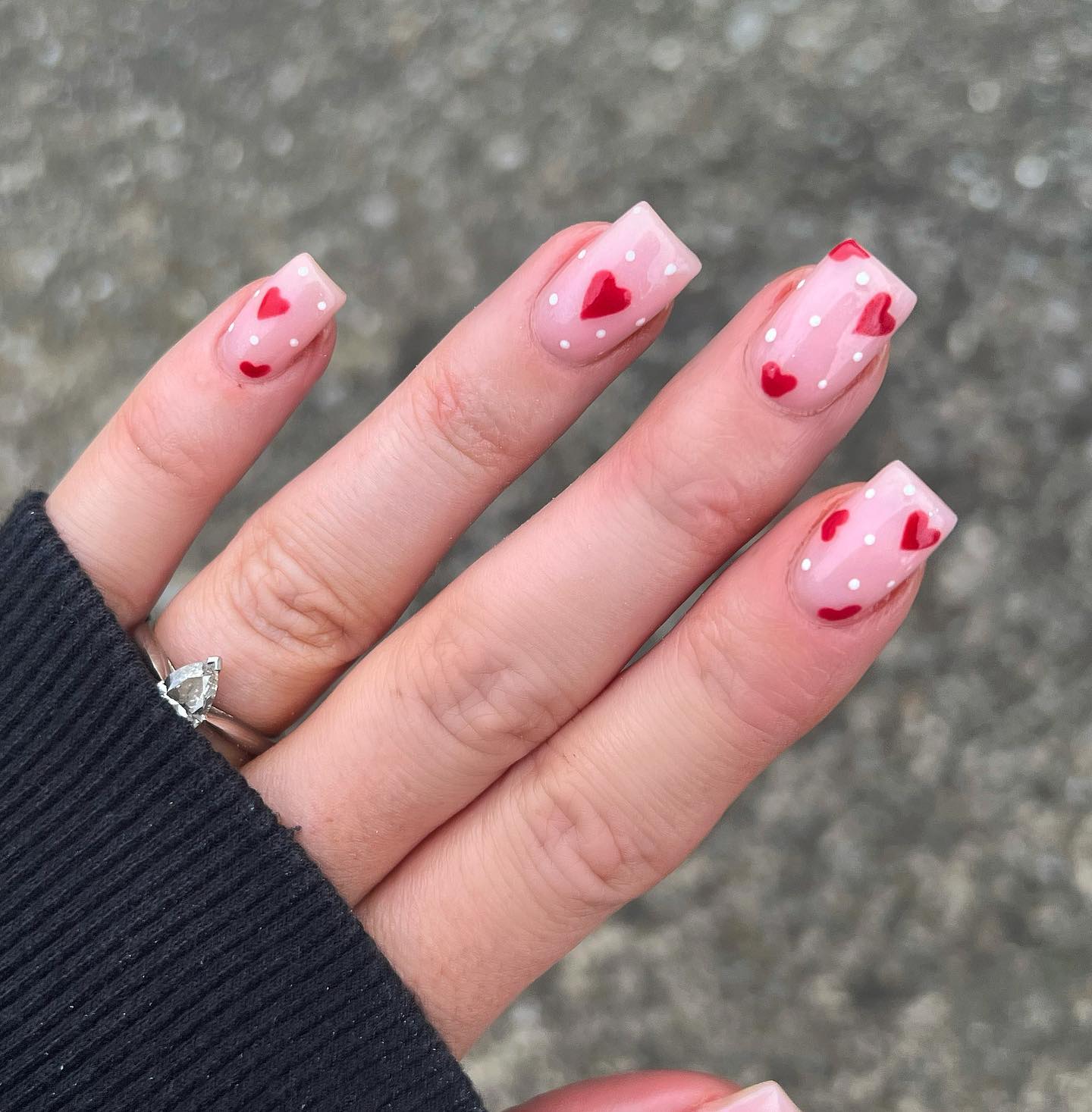 18. Romantic Whimsy: Playful Hearts on a Blush Canvas