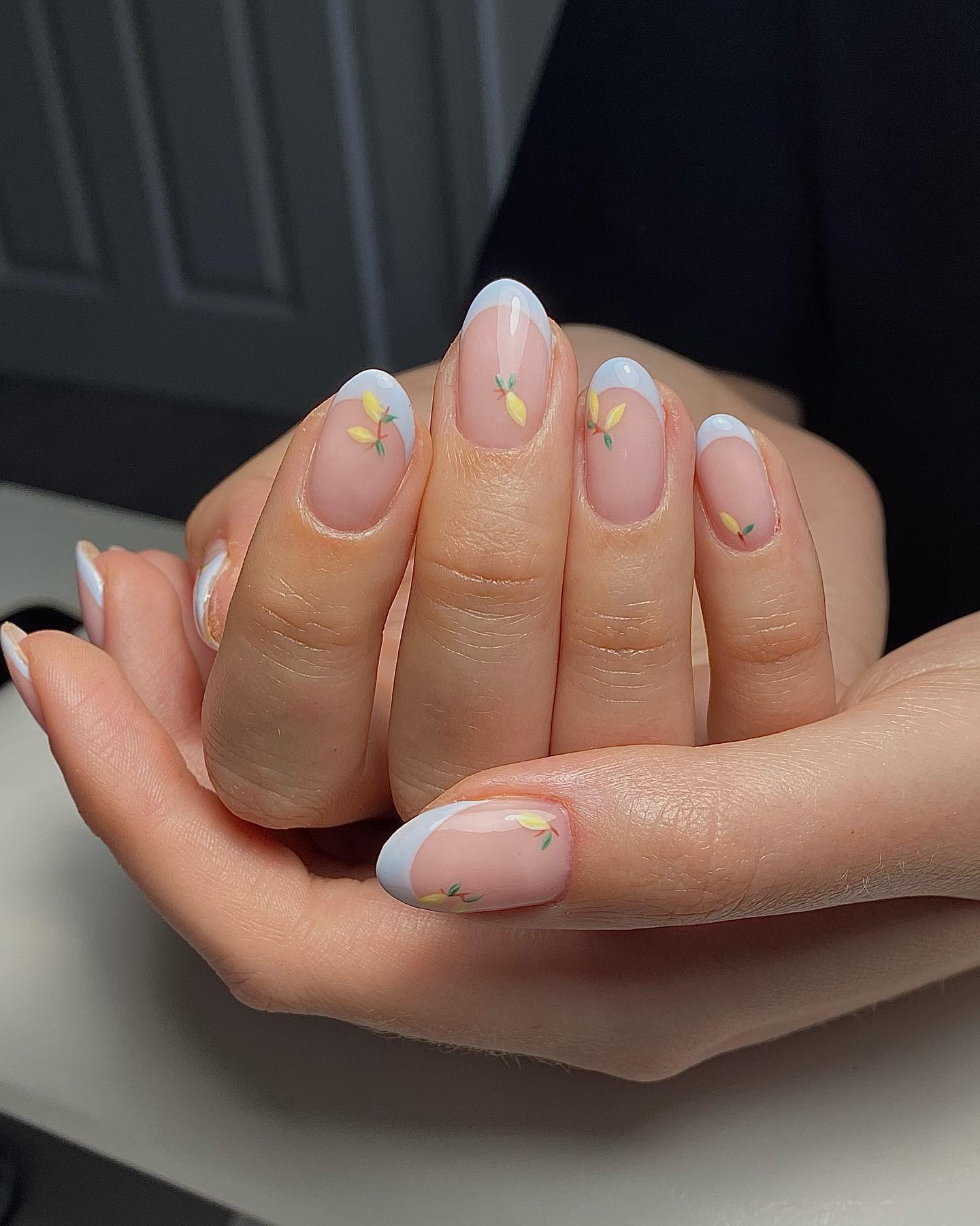 25. Breezy Citrus Bliss: a Twist on Classic French Tips