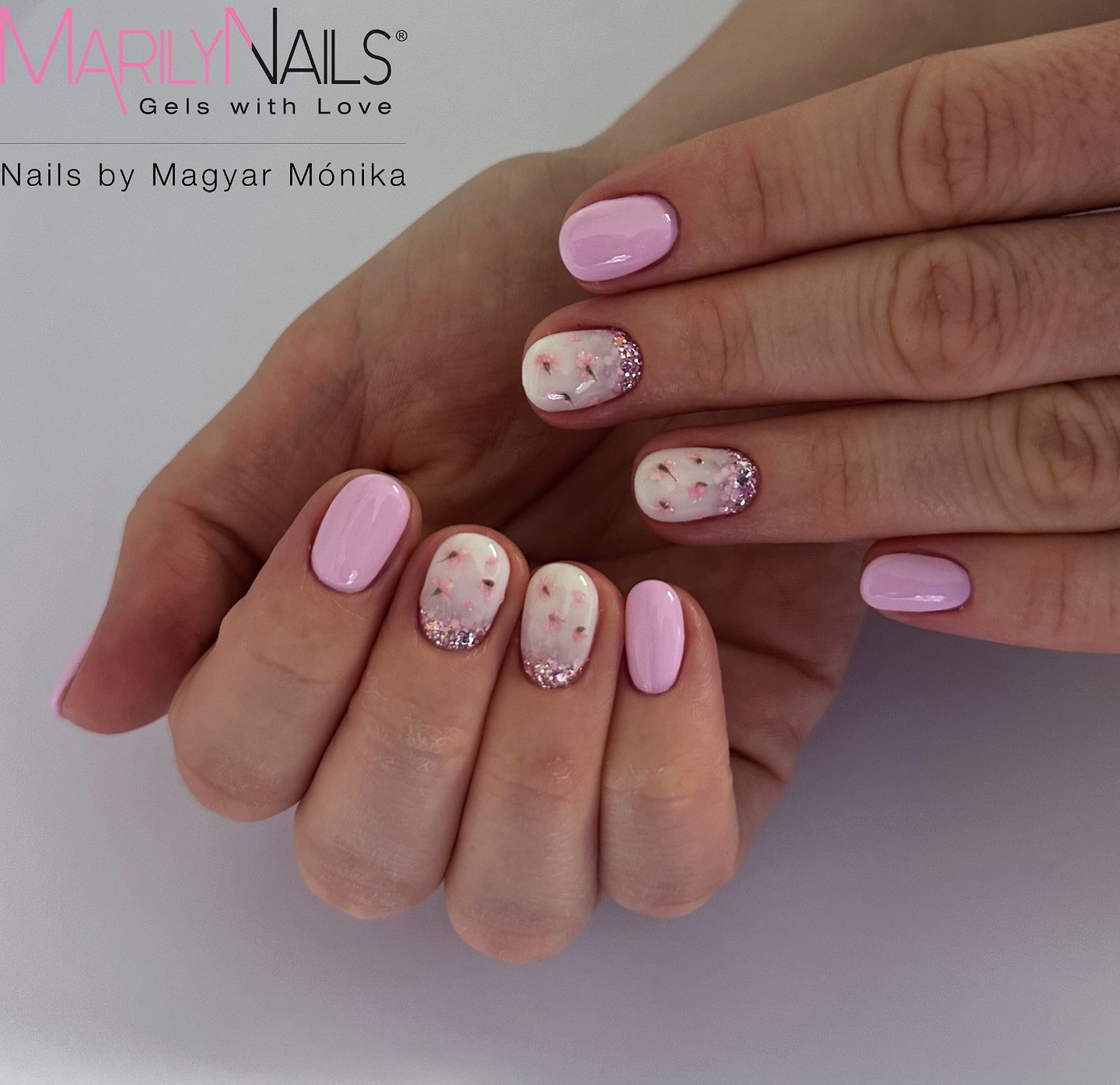 13. Whimsical Blossom Elegance: a Springtime Delight for Your Nails