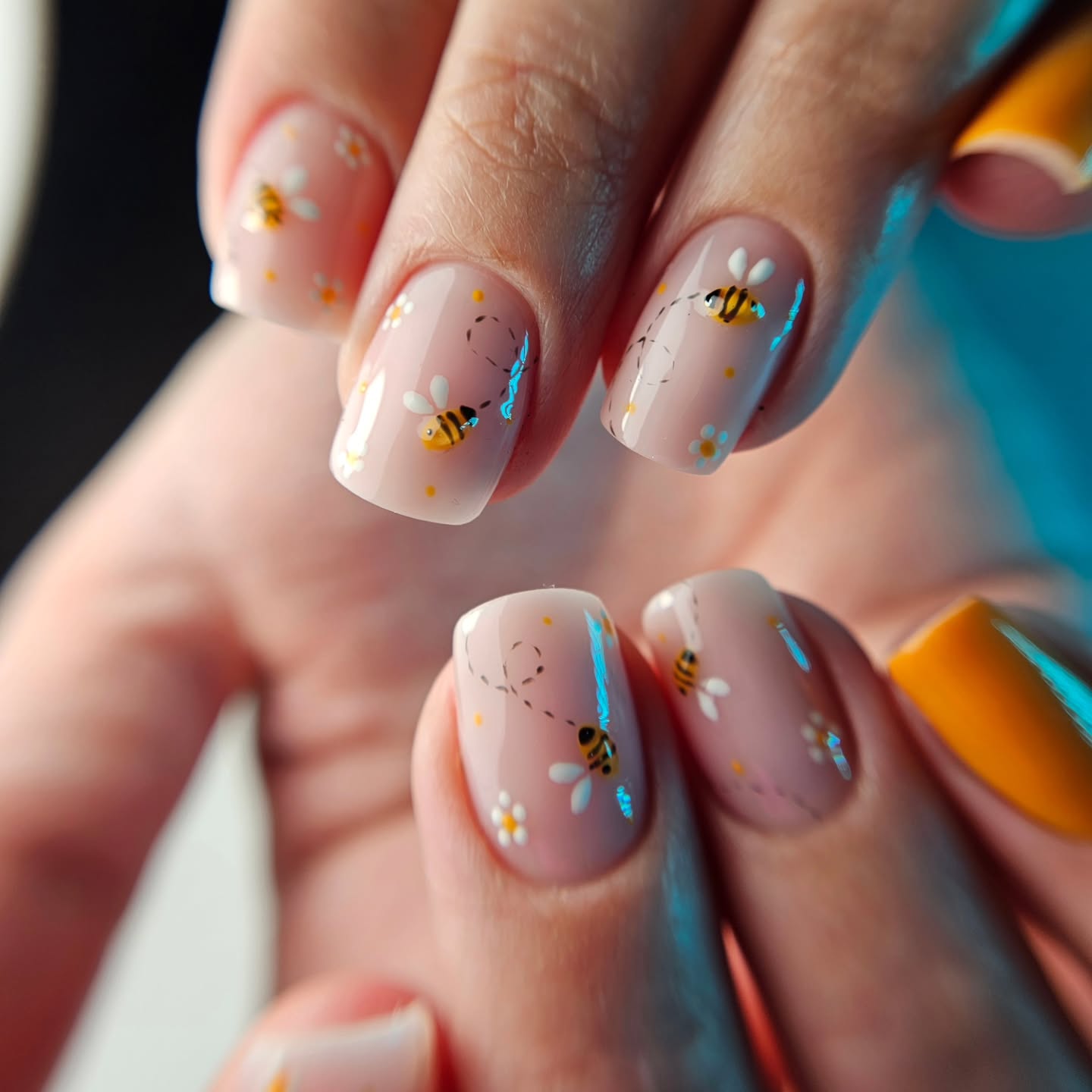 43. Buzzing Bliss: a Floral Dance Of Bees and Sunshine