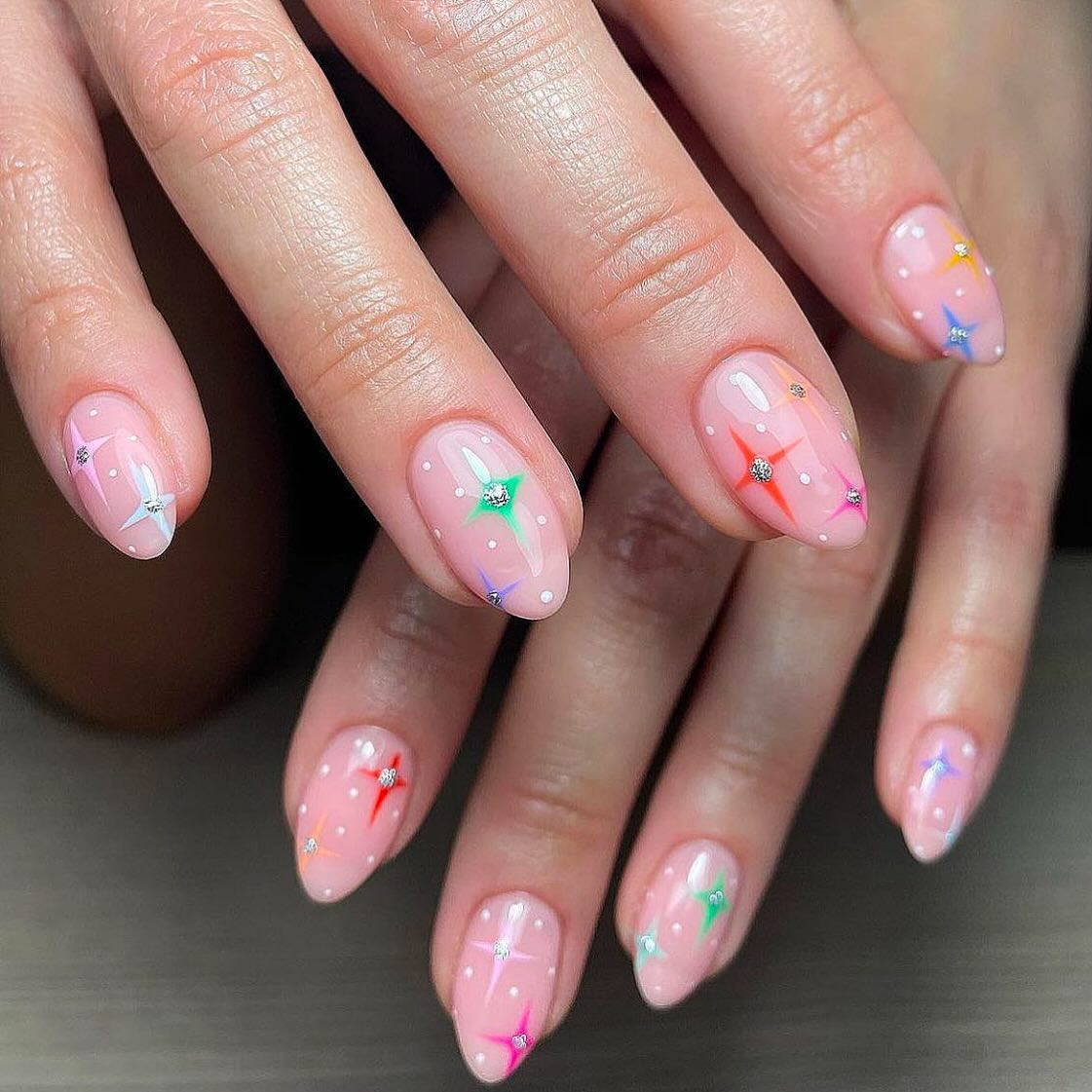 10. Celestial Sparkle: a Dreamy Starry Manicure for December