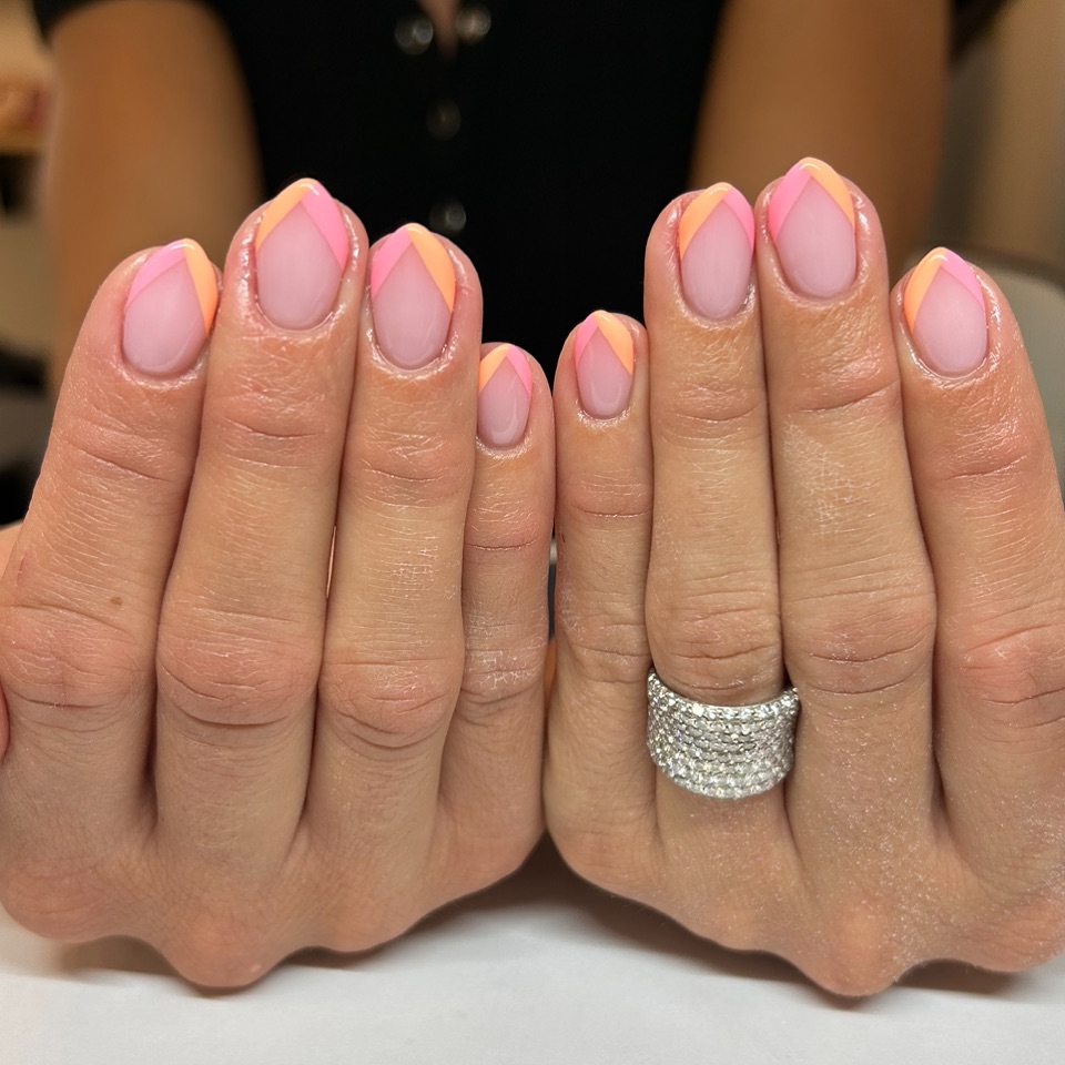 12. Tropical Sunrise: the Modern French Tip Twist