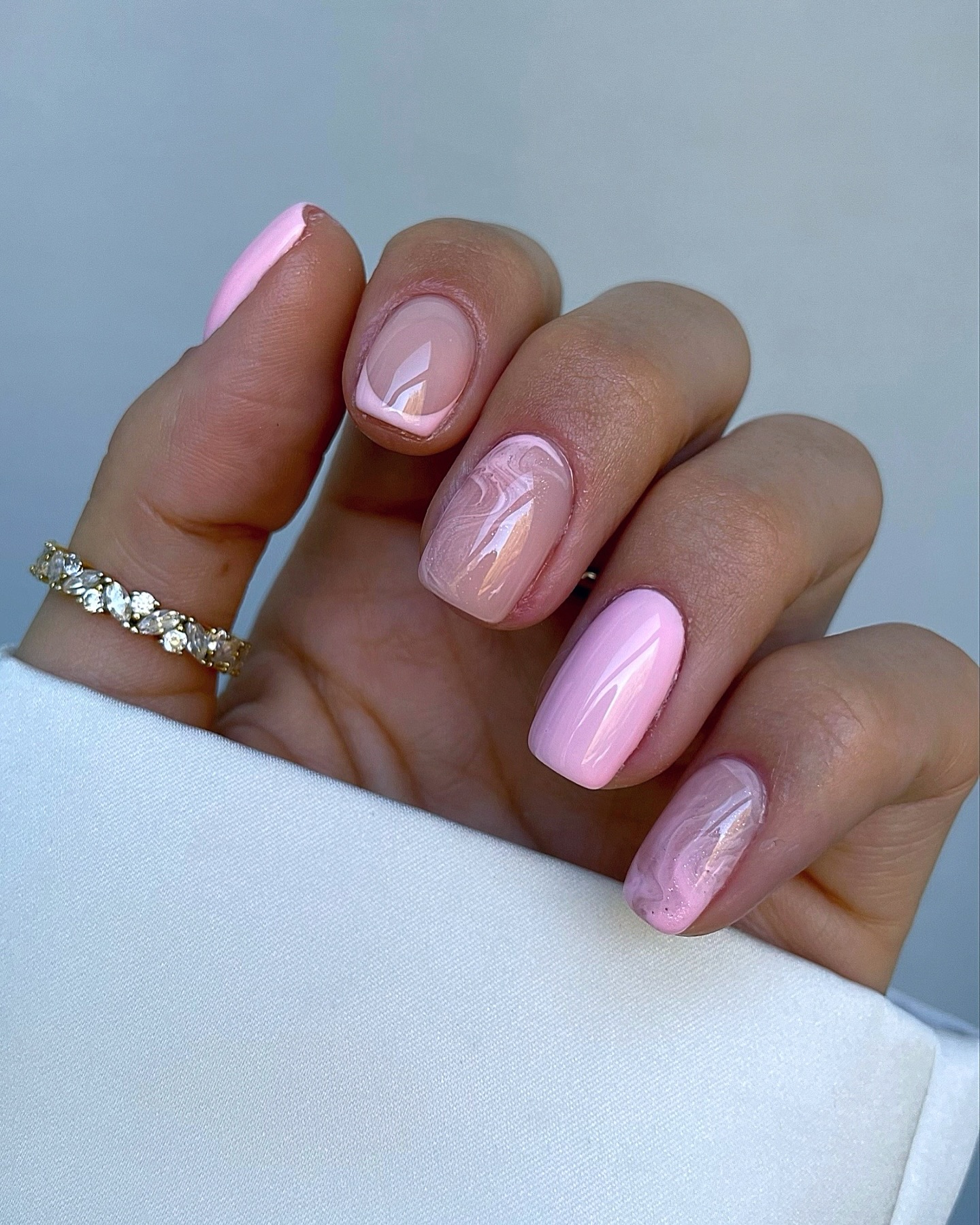 38. Whimsical Petals: a Soft Marble Dream