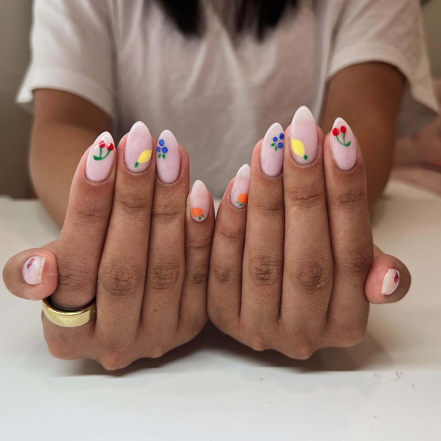 32. Petals and Pastels: a Whimsical Floral Fantasy on Almond Tips