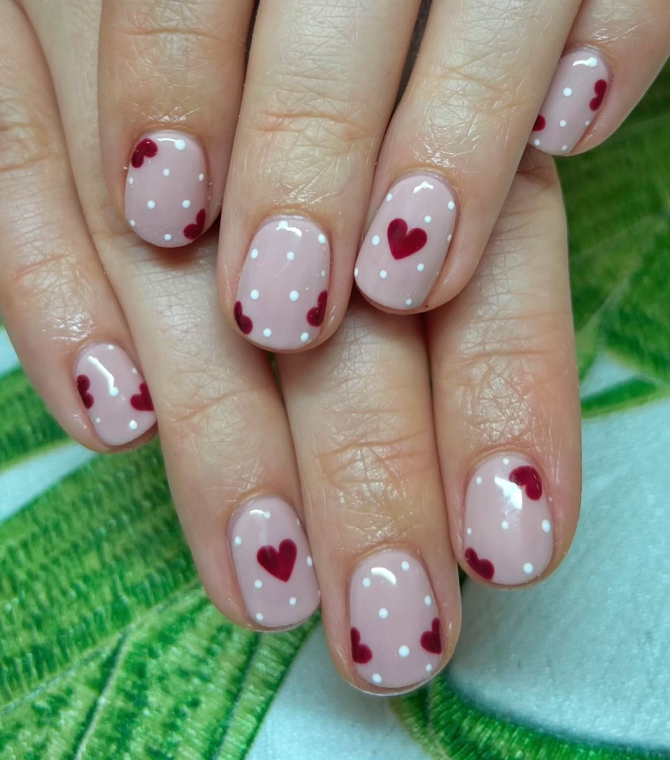 39. Love Dots & Jewel Tones: a Whimsical Heartfelt Manicure