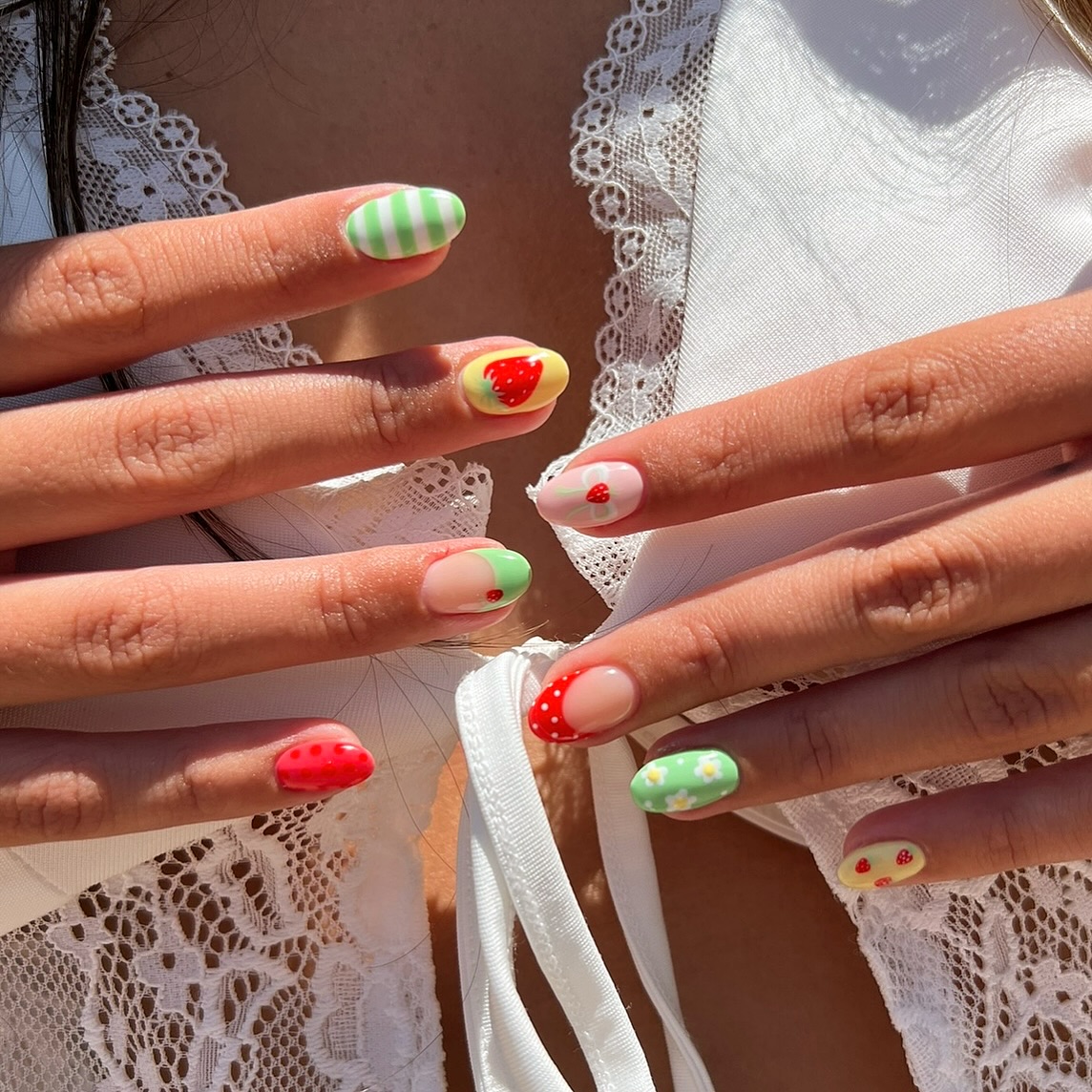 31. Berry Blissed: a Fun Burst Of Fruity Summer Nail Art