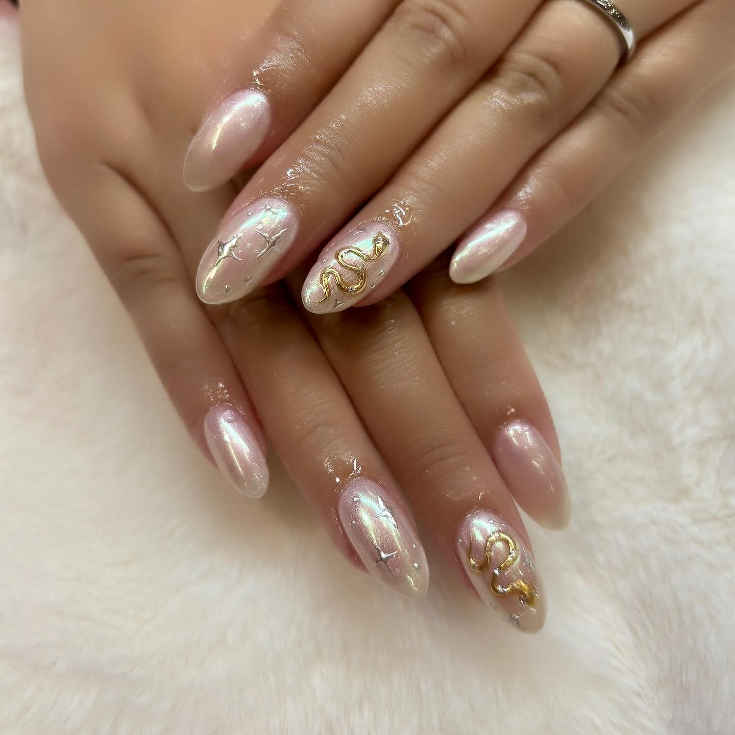 27. Lustrous Elegance with Whispering Gold Accents