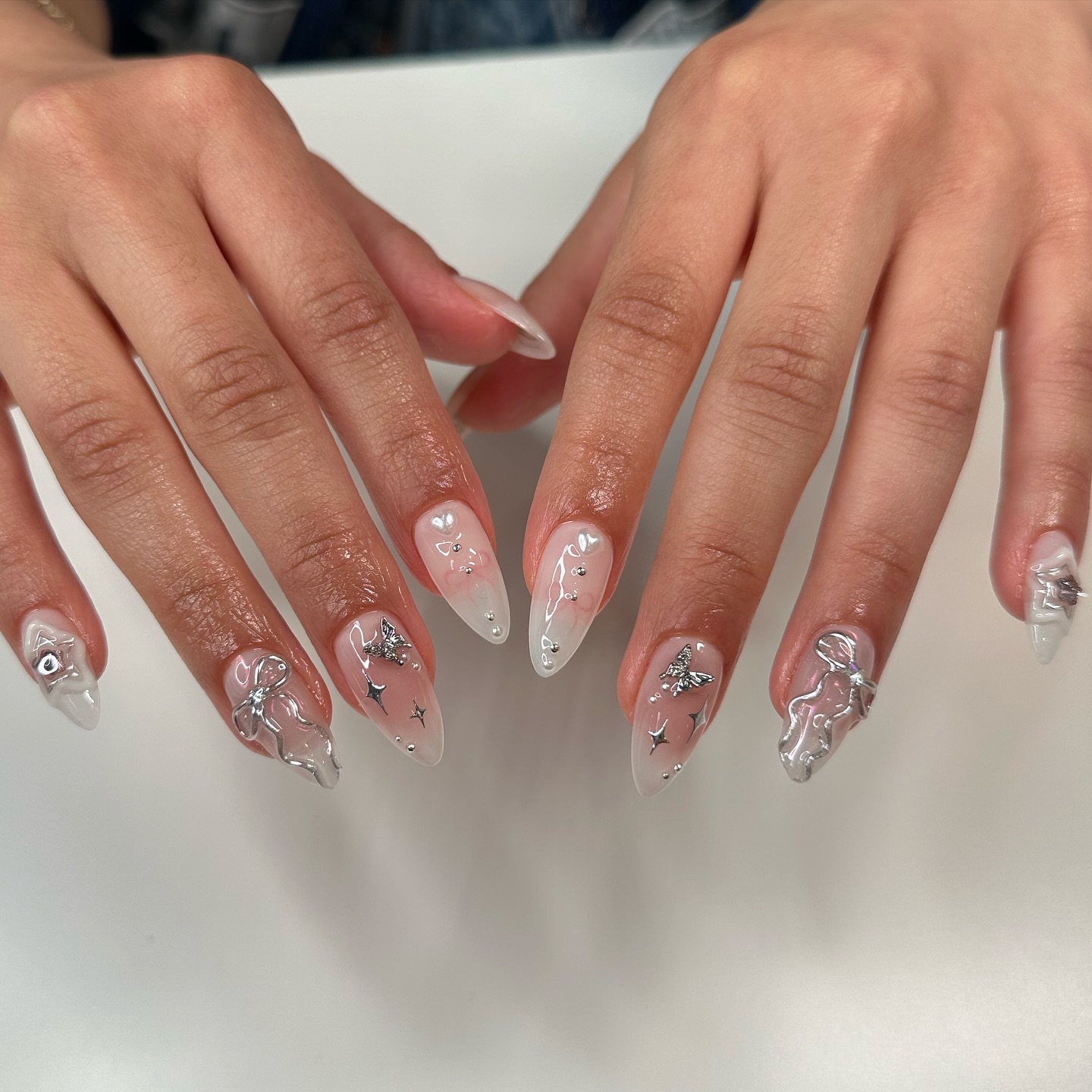 48. Ethereal Elegance: Whimsical Whisperings In Silver and Sheer