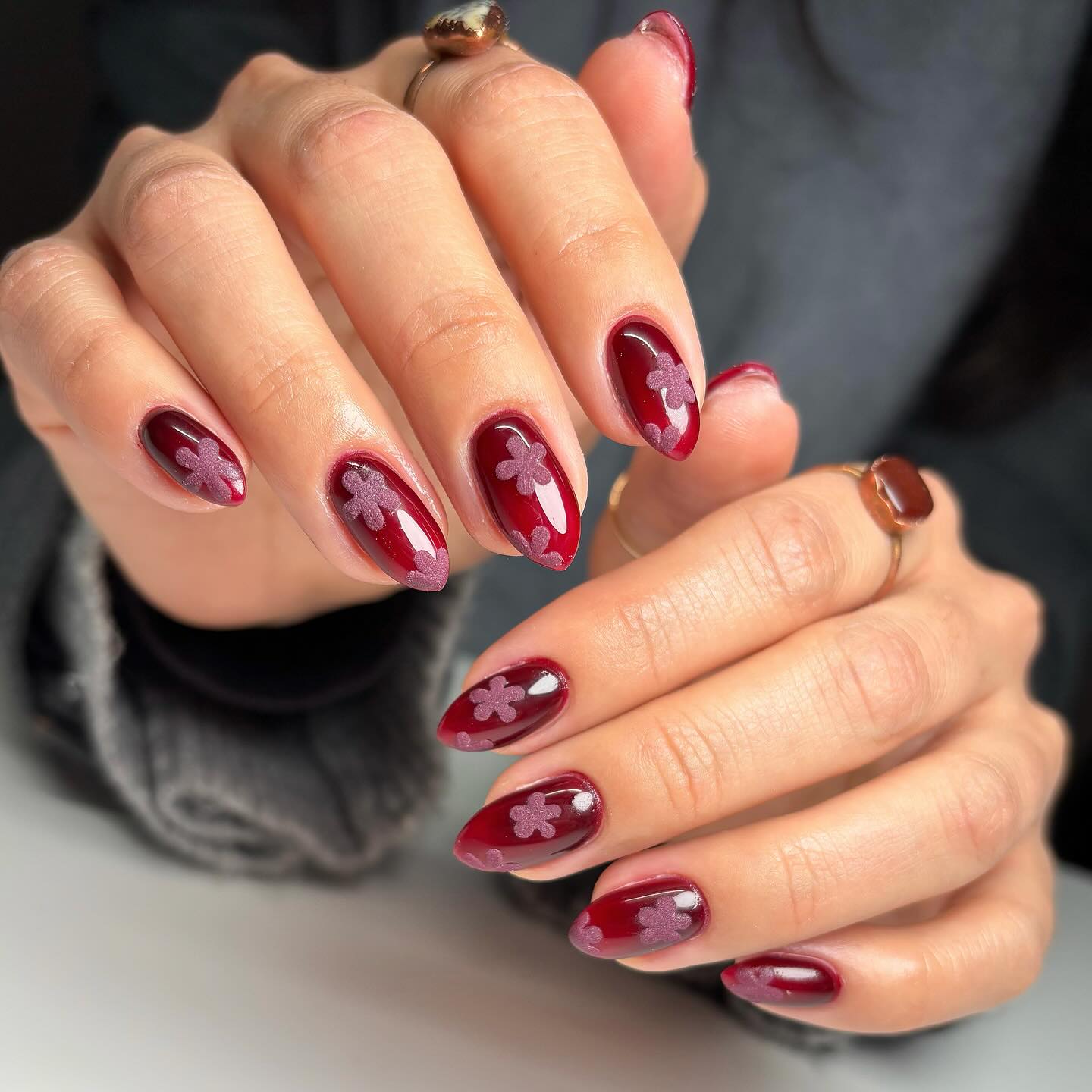 41. Floral Elegance Meets Deep Crimson: a Bold Spring Statement