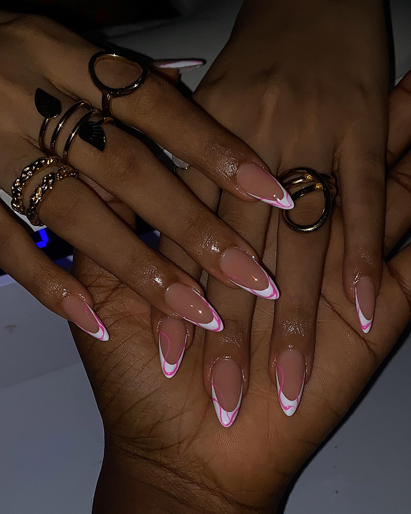 10. Pink Whimsy: a Playful Twist on Classic French Tips