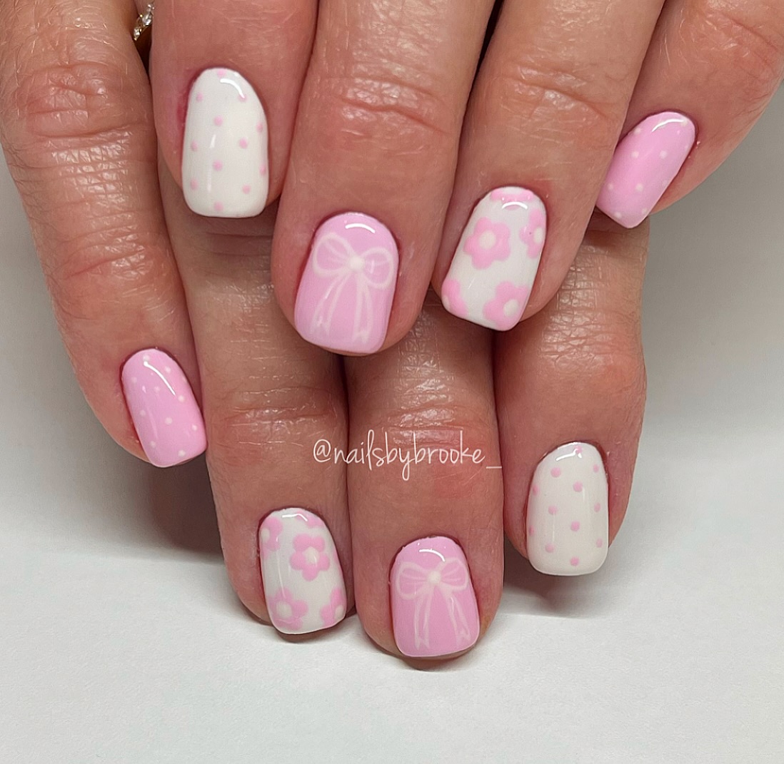 47. Sweet Nostalgia: the Playful Charm Of Pastel Pink Nail Art
