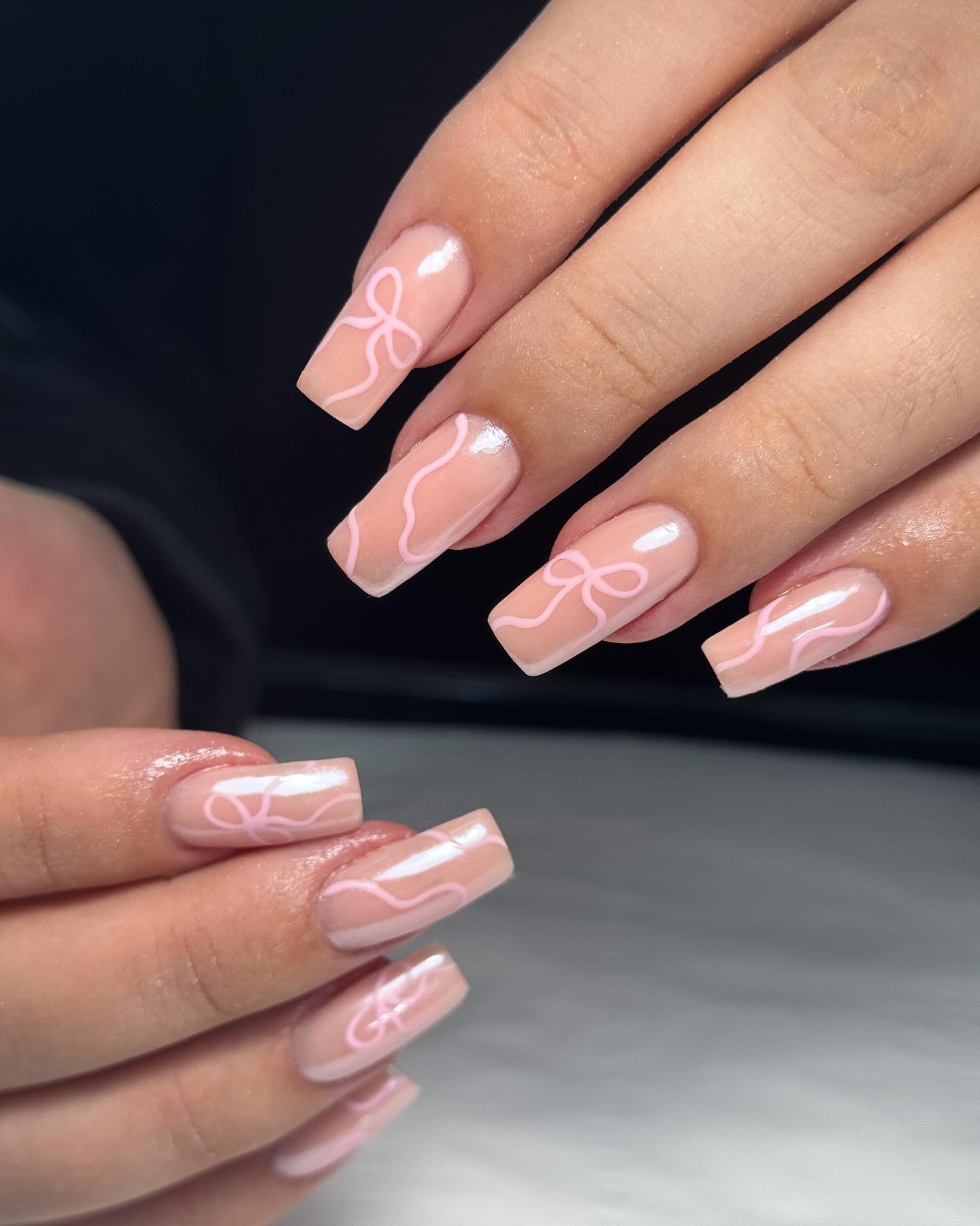 23. Bows and Blush: the Sweet Charm Of February Nail Art