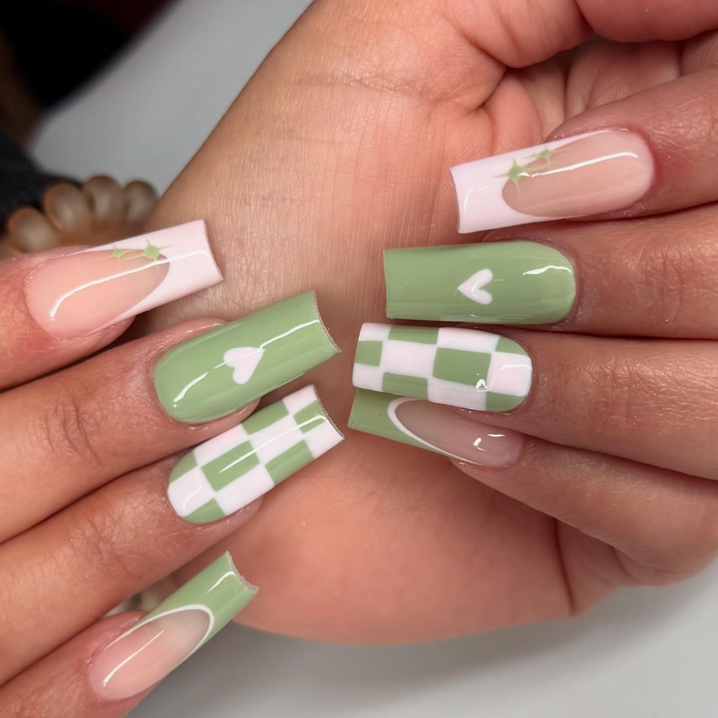 9. Pixelated Whimsy Meets Sage Serenity