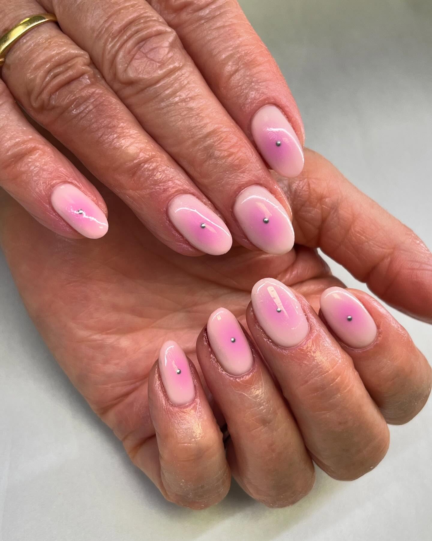 14. Whispers Of Grace: Soft Pink Ombre with Dazzling Accents