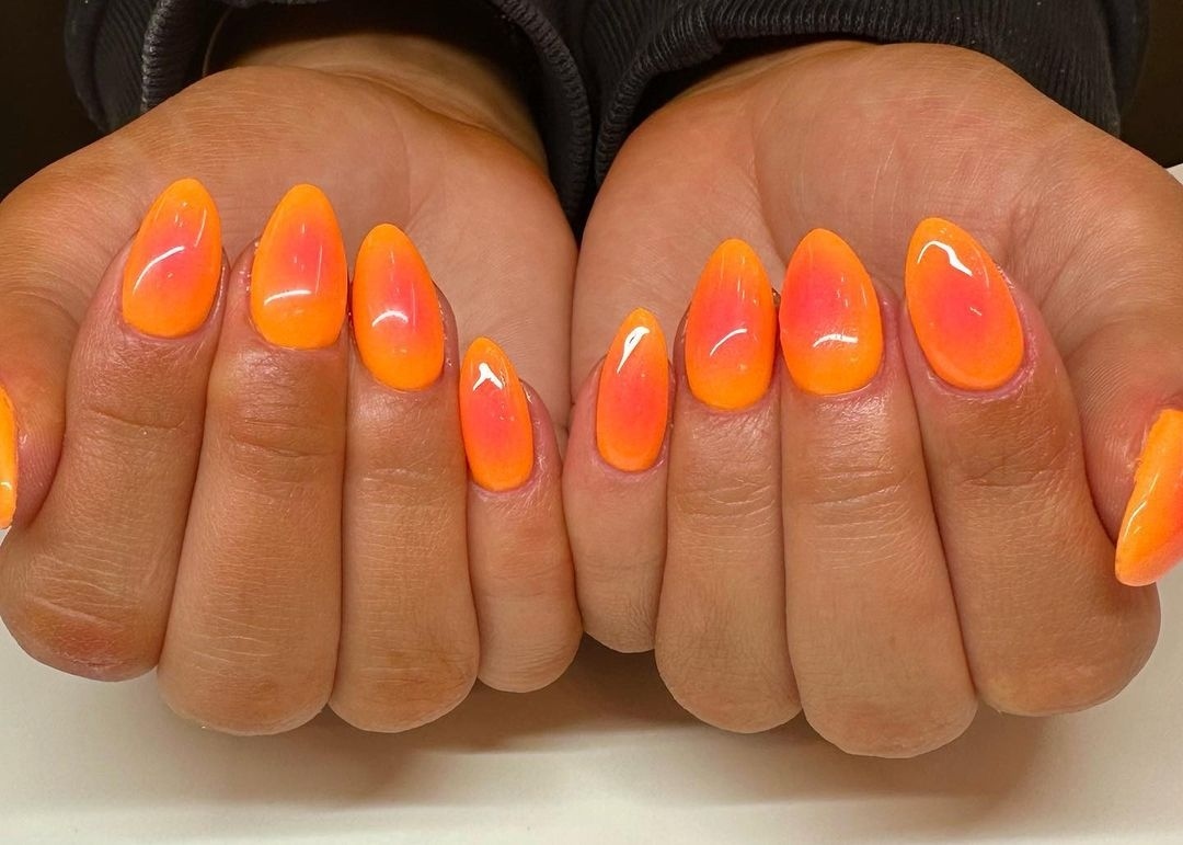 8. Sunset Glow with a Touch Of Neon Radiance