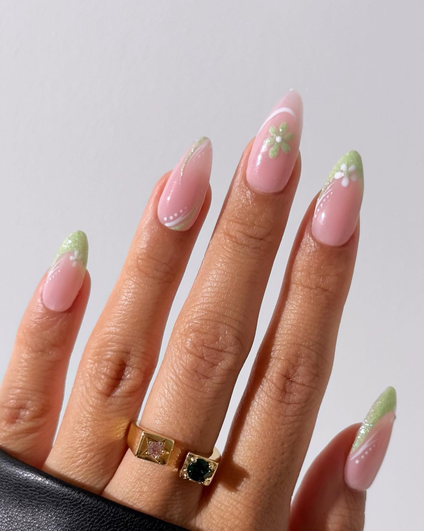 30. Blooming Elegance: a Playful Twist on French Tips