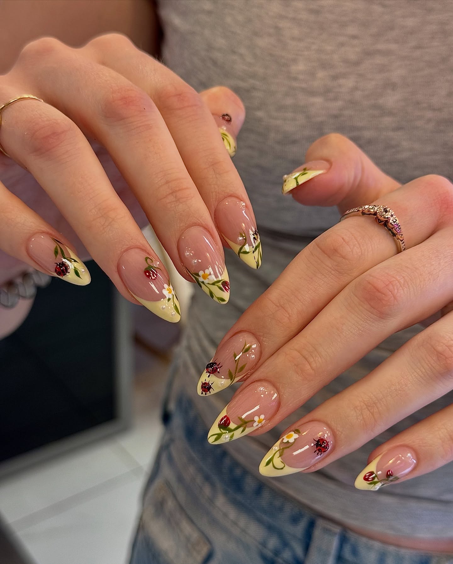 42. Whimsical Blooms with Ladybug Charm