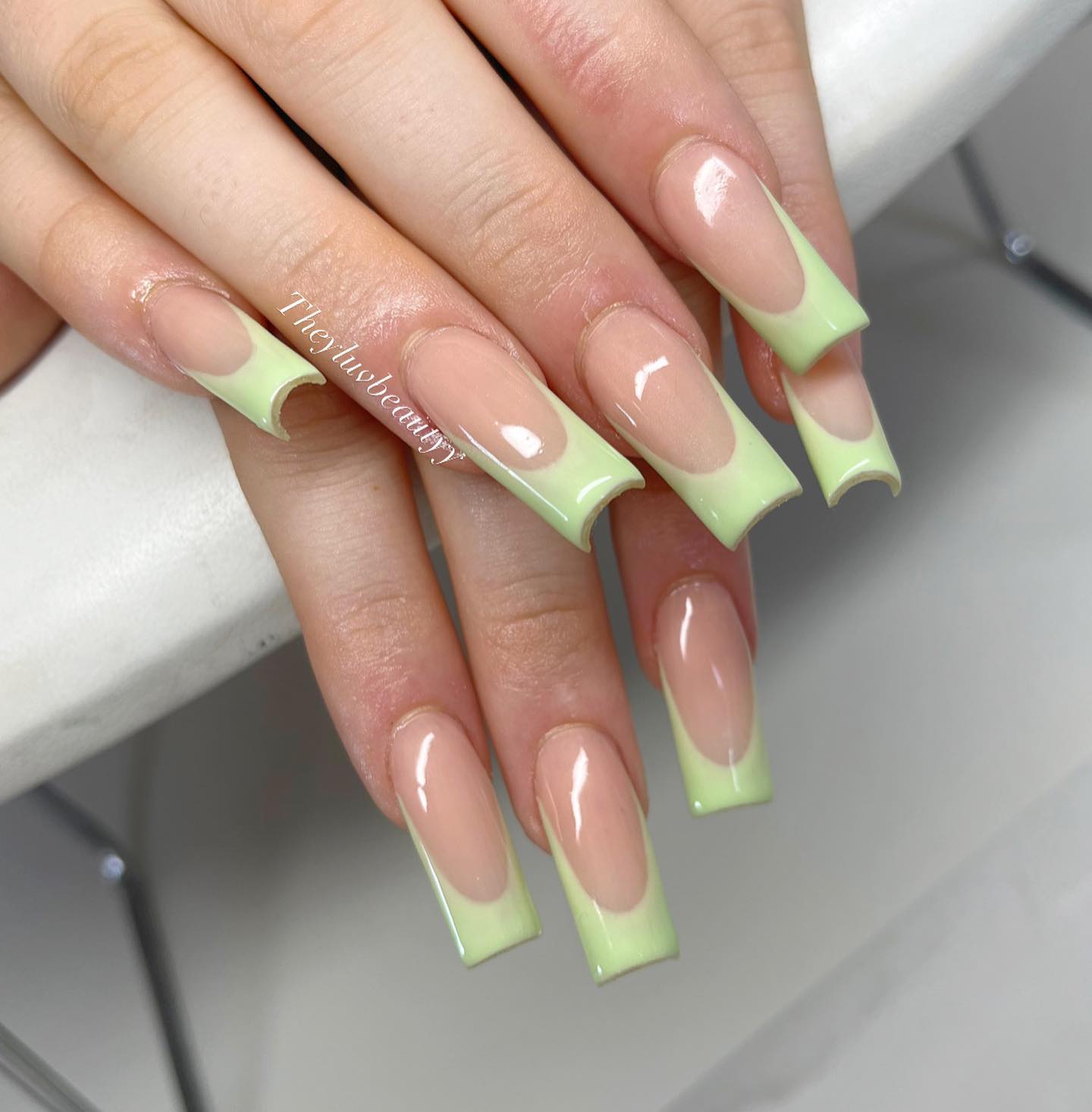 8. Crisp Mint Edges with Dreamy Transparency