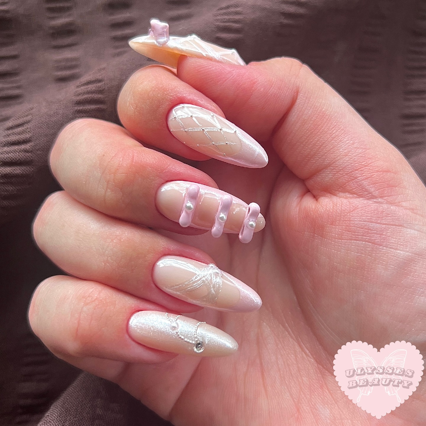 36. Whimsical Elegance: a Dreamy Dance Of Pearls and Ribbons